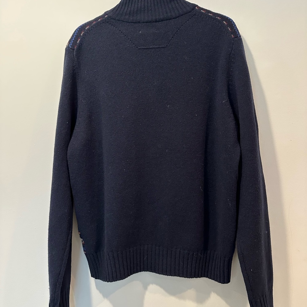 Brooks Brothers Vintage Men's Red Fleece Navy Sweater - Picture 5 of 7